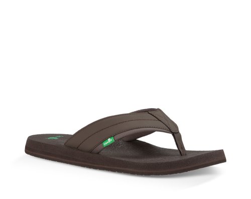 Tong Sanuk Beer Cozy 2 Big & Tall Homme - Marron Foncé UKSBMQ580